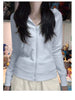 Streetwear Black Hoodie Coat Women's Clothing Hooded Zipper Slim Fit Y2k Jackets Casual Sweatshirts Tops Ropa Mujer