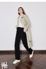 Women Casual Pants Autumn and Winter Mid Waist Workwear Style Straight Woolen Pants