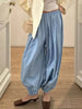 Casual Loose Jogger Bloomers Pants Women High Waist Trousers Female Loose Pleated Bloomers Pants Streetwear