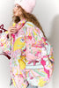 Women's Y2K Sweet Playful Loose Lapel Bomber Jacket Original All over Graphic down Filled Streetwear