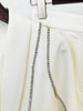 High Street Designer Runway Suit Set Women's Batwing Sleeve Diamonds Rhinestone Beaded Belted Blazer Shorts Set 2pcs