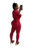 Street Women's Set Zipper Fly Crop Sweatshirt and Jogger Sweatpants Elegant Fall Sportwear Two 2-Piece Set Outfits