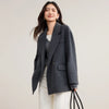 Women's 100% Wool Blazer Tailored Coat Winter Classic Suit Jacket Elegant Lady Warm Windproof Outerwear W54OA8778