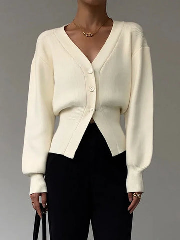 Autumn Sweater Cardigan Coat Women Korean Casual Elegant Long Sleeve Knitted Tops Knitwear Outwear Pull Femme