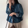 Korean Loose Casual Women's Denim Shirt Vintage Outerwear Spring Blusas Tops Long Sleeve Thin Casual Coats Street