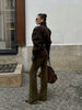 Vintage Oversized Suede Leather Jacket Women Shoulder Pad Full Sleeve One Button Coat autumn Lady Chic Bomber Streetwear