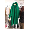 Plus Size Hooded Loose Long Hoodie Thick Fleece Sweatshirts Coat Winter Midi Dress Warm Women's Oversize Jacket Casual Outerwear