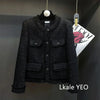 Women's Short Jacket Spring Autumn High-grade Tweed Lady Casual Outerwear Solid Single Breasted Ladies High-Quality Coat