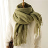 240x38cm Women's Cashmere Winter Scarf - Soft Warm Pashmina Wrap, Thick Long Shawl with Tassels, Elegant Poncho Blanket