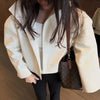 Retro Crocodile Pattern Short Women's Leather Jacket High Collar Zipper Loose Long Sleeve Jackets Lady Street Daily Wear