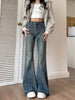 Slim Casual Vintage Blue Women‘s Jeans Winter American Style Chic Office Ladies Pockets Basic Female Flare Pants