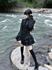 Black Gothic Y2K Mini Dress Women Sexy Spicy Girls Slim Fit Design Lolita Dresses Autumn Punk Vintage Long Sleeve Cake Dress
