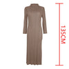 Tianpei Pleats Spring Autumn Winter Women Long Sleeve Comfortable Dress Korean Style Casual Designer Clothes