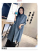 Pleated Singlebreasted Windbreaker Long Spring and Autumn Collar Temperament Coat Seven-point Sleeve Joker Cardigan Woman