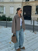 Casual Solid Single Breasted Wool Jacket Women Chic Lapel Long Sleeve Pleated Pocket Loose Coats Autumn High Street Overcoat