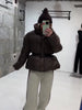 Casual Solid Women's Cotton Coats Back Zippers Stand Collar Thicken Waist Jackets Autumn Winter Lady Outwear
