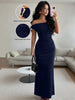 Autumn Women's Off-Shoulder Boat Neck Dress Sexy Elegant Long Skirt Evening Gown for Women