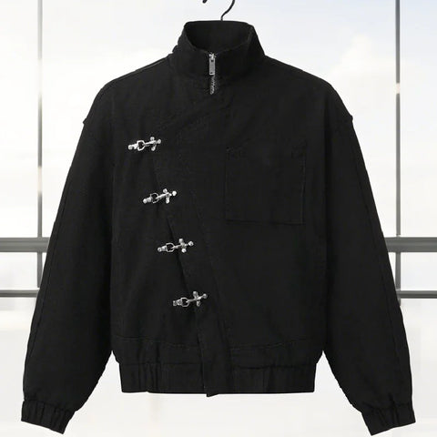 Women' S Vintage Autumn Winter Jacket Airplane Buckle Loose Lapel Coat Full Sleeve Outwears Lady High Streetwears