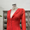 Women's Irregular Pleated Patchwork Long Flare Sleeve Waist Cinching Midi Dresses Female Clothing