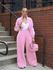 Active Women's Set Long Sleeve Striped Sweatshirt+Straight Pants Fall Street Two 2 Piece Sets Outfits Sportwear