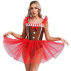 Adult Christmas Cosplay Costume Gingerbread Stripe Patchwork Velvet Dress Women Party Gingersnap Role-playing Cosplay Dress-up