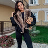 Elegant Fur Collar Hood Belt Long Cotton Jacket Women Zipper Drawstring Waist Parka Down Coat Winter Lady Warm Chic Outwear