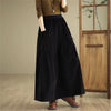Women's Retro Corduroy High Waist Pants Autumn Winter Slim A-Line Wide Leg Trousers with Pockets Lace-Up Clothes