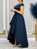 Off Shoulder Evening Dress Women Solid Maxi Long Dresses With Sleeves Wedding Bridesmaid Elegant Party Dresses Woman