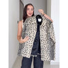 Women Chic Cropped Leopard Faux Fur Coat Contrast Black Fur Collar Cuff Button Short Furry Coats Lady Winter Chic Streetwear