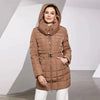 Women's Winter Jacket Hooded Belt Long Parkas Warm Padding Puffer Plaid Quilted Coat Down Jacket Thick Snow Wear