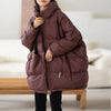 Lagabogy Winter Women White Duck Down Jacket Casual Loose Over Size Warm Parka Female Drawstring Hooded Puffer Coat