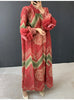 Vintage Chic Printting Straight Pleated Women's Dress Hand-Cranked Floral Long Dresses Spring Clothing 2DB6498