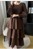 Spring Ruffled Lantern Sleeve Pleated Dress Atmospheric Design Sense Pleated Long Dresses Women's Clothing