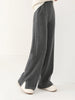 Women Wool Wide Leg Trousers Elastic Waist Side Slit Woman Wool Pants Autumn Winter 100% Merino Wool Knitted Soft Warm Trousers