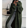 Women Knitted Cardigan Autumn Loose V-neck Long Sleeve Casual Midi Outerwear Simple Sweater Coat Basic Soft Y2K Jacket All-match