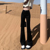 Woman High Waist Vintage Flare Jeans Female Elastic Bell Bottom Pants Girls Black Brown Deep Blue Light Blue Denim Trousers