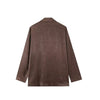 Spring Women Sets Wide Leg Pants Wrinkle Effect Oversize Office Jacket Coat Loose Blazer Suits OL Outfits