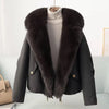 Winter High end Big Fur collar Workwear Down Cotton Jacket Women's Short Thicken Cotton Female Parkas Coats