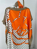 Round Necked Kaftan Dress, Bat Sleeve Loose Fitting Dress with Scarf, Women's Clothing