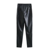 Women's Faux Leather Pants High Waist Straight Leg Trousers Female Streetwear Stylish Stretch Pencil Pants