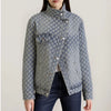 Women's Denim Coat Turtleneck Single Breasted Full Sleeve Patchwork Versatile Jacke Autumn 5R4436