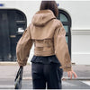 Elegant Double Belt Women Windbreaker Casual Khaki Long Sleeve Lapel Button Female Jacket Autumn Winter Lady Streetwear