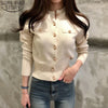 Spring Long Sleeve Women Cardigans Sweater Knitted Coat Short Casual Single Breasted Korean Slim Chic Ladies Tops