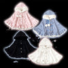 Japanese Viange Outerwear Clothing Warm Bow Ruffles Hooded Ponchos Lolita Style Sweet Kawaii Capes Coat Women Autumn Winter