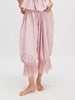 Women's Y2K Loose Fit Bloomers Cropped Pants Drawstring High Waist Floral Lace Patchwork Calf-Length Lantern Trousers