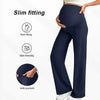 Plus Size Maternity Straight Pants Autumn Winter High Waist Pregnant Women Wide-leg Pants Outer Wear Premama Loose Trousers