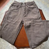 Woman Clothes Commuting Mom Jeans Minimalist Retro Brown Washed Denim Pants Medium Waist Straight Jeans Women
