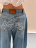 Spring Blue Jeans Women Y2K Vintage High Waisted Jeans Straight Streetwear Loose Large Wide Leg Denim Pants