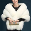 White Imitation fox fur Shawl Women's cloak Dress Cheongsam Fur cloak Jacket Women's Thick Shawl Mink fur Versatile