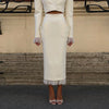 Urban Solid Women's Two Piece Set Elegant Puff Long Sleeve V Neck Blazer Mesh Suit Skirt Autumn Lady Outfit